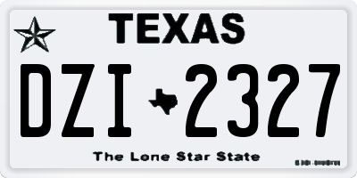 TX license plate DZI2327