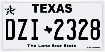 TX license plate DZI2328