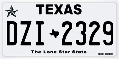 TX license plate DZI2329