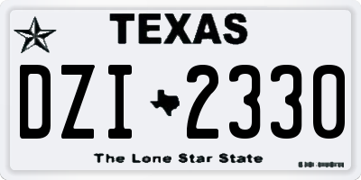 TX license plate DZI2330