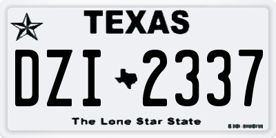 TX license plate DZI2337