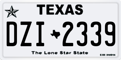 TX license plate DZI2339