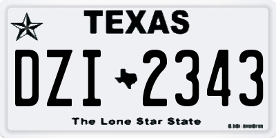 TX license plate DZI2343