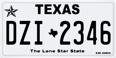 TX license plate DZI2346