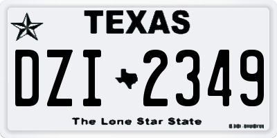 TX license plate DZI2349