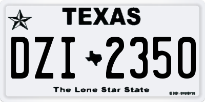 TX license plate DZI2350