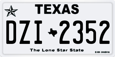 TX license plate DZI2352