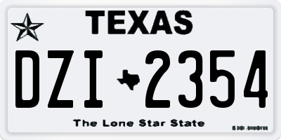 TX license plate DZI2354