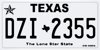 TX license plate DZI2355