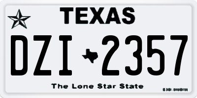 TX license plate DZI2357