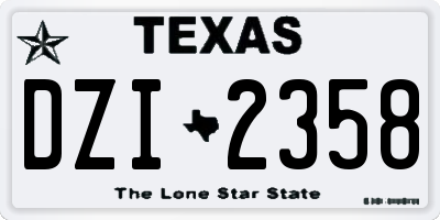 TX license plate DZI2358