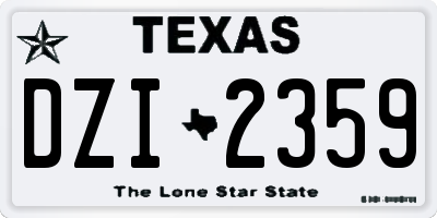 TX license plate DZI2359