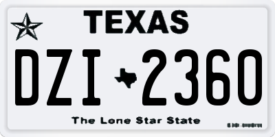 TX license plate DZI2360