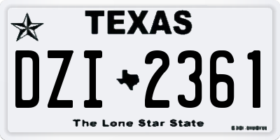 TX license plate DZI2361