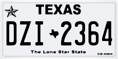 TX license plate DZI2364