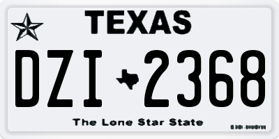 TX license plate DZI2368