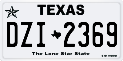 TX license plate DZI2369