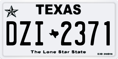 TX license plate DZI2371