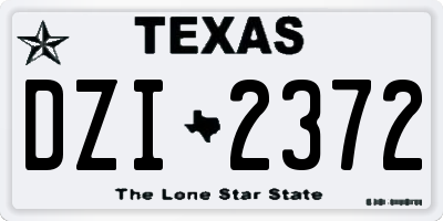 TX license plate DZI2372