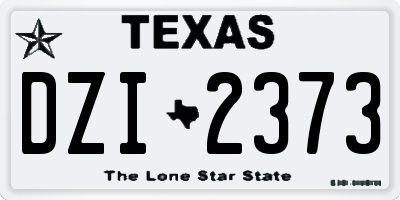 TX license plate DZI2373