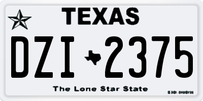 TX license plate DZI2375