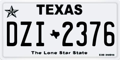 TX license plate DZI2376