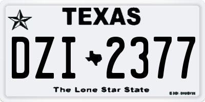 TX license plate DZI2377