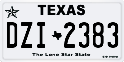 TX license plate DZI2383