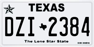 TX license plate DZI2384