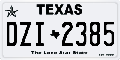 TX license plate DZI2385