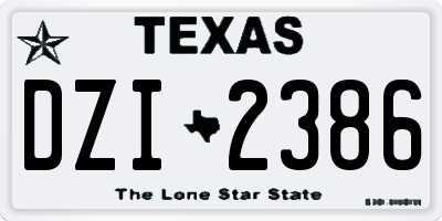 TX license plate DZI2386