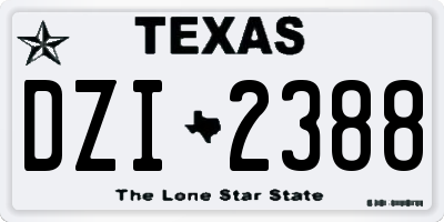 TX license plate DZI2388