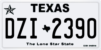 TX license plate DZI2390