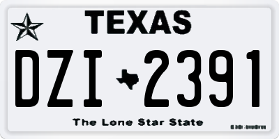 TX license plate DZI2391