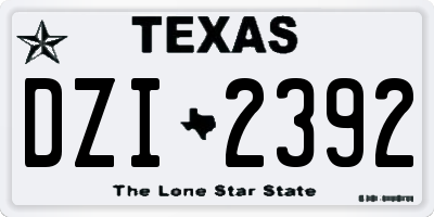 TX license plate DZI2392