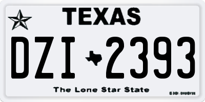 TX license plate DZI2393