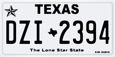 TX license plate DZI2394