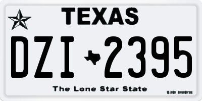 TX license plate DZI2395