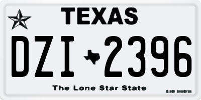 TX license plate DZI2396