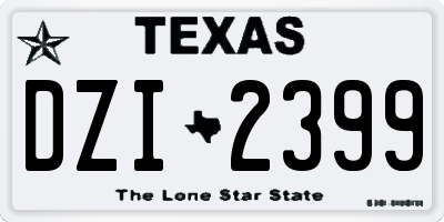 TX license plate DZI2399