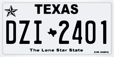 TX license plate DZI2401