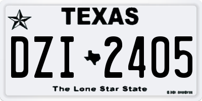 TX license plate DZI2405