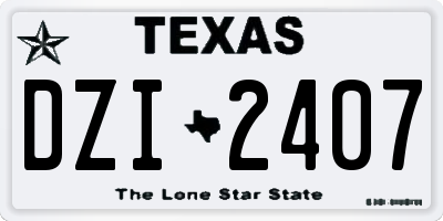TX license plate DZI2407