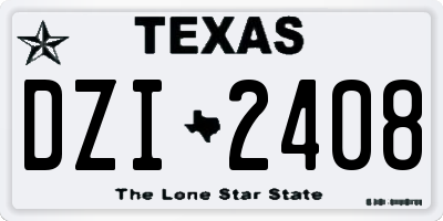 TX license plate DZI2408