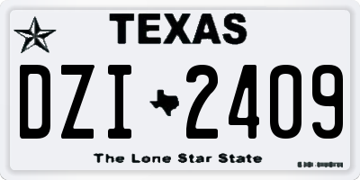 TX license plate DZI2409