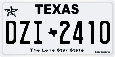 TX license plate DZI2410