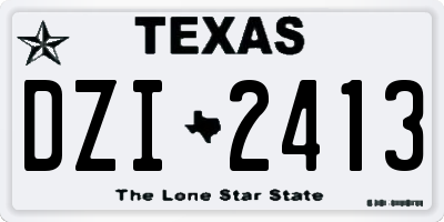 TX license plate DZI2413