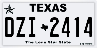 TX license plate DZI2414