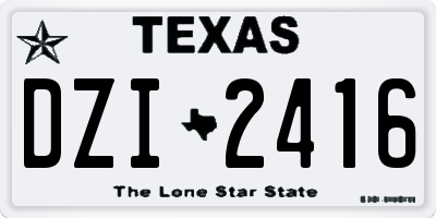 TX license plate DZI2416