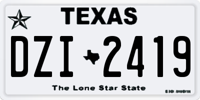 TX license plate DZI2419